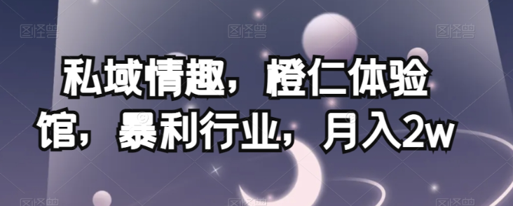 私域情趣，暴利行业，月入2W